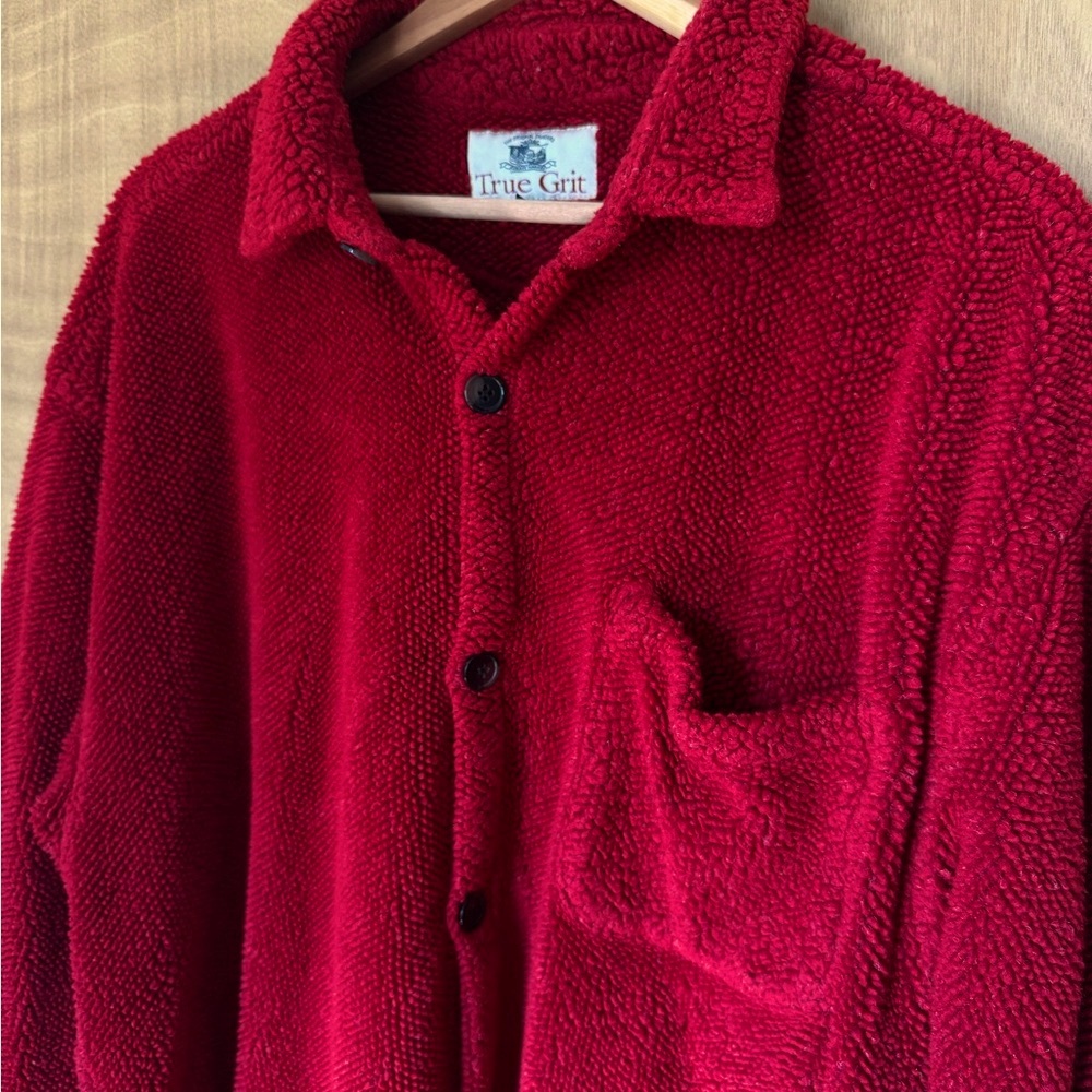 Vintage True Grit Vibrant Red Fleece Jacket